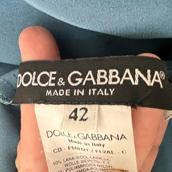 Dolce & Gabbana blue floral lace dress jacket set size 42 - Picture 10 of 13